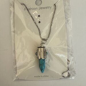 Silver and Turquoise Pendant Necklace